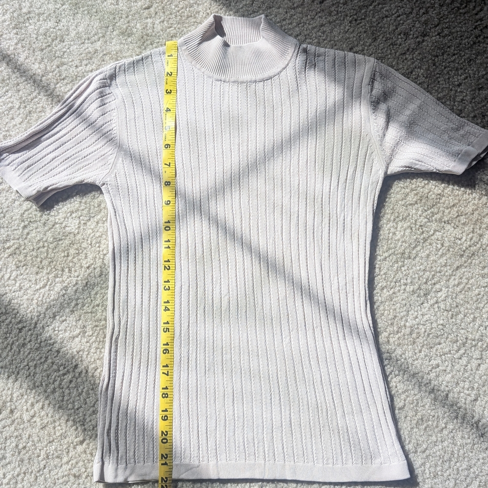 Women's Ribbed Mock Neck Top - Cream